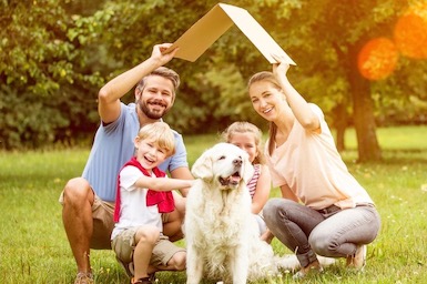 Image of family outside