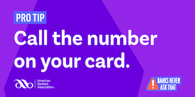 Call the number on your card Call the number on your card